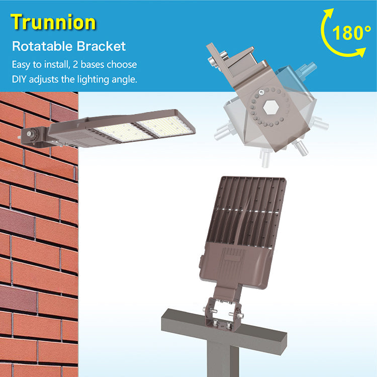 LED Parking Lot Light With Built-in Photocell 90W 120W 150W 200W 240W 320W Tunable 5000K 100-277V IP65 Outdoor LED Shoebox Pole Lights