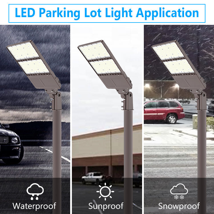 LED Parking Lot Light With Built-in Photocell 90W 120W 150W 200W 240W 320W Tunable 5000K 100-277V IP65 Outdoor LED Shoebox Pole Lights