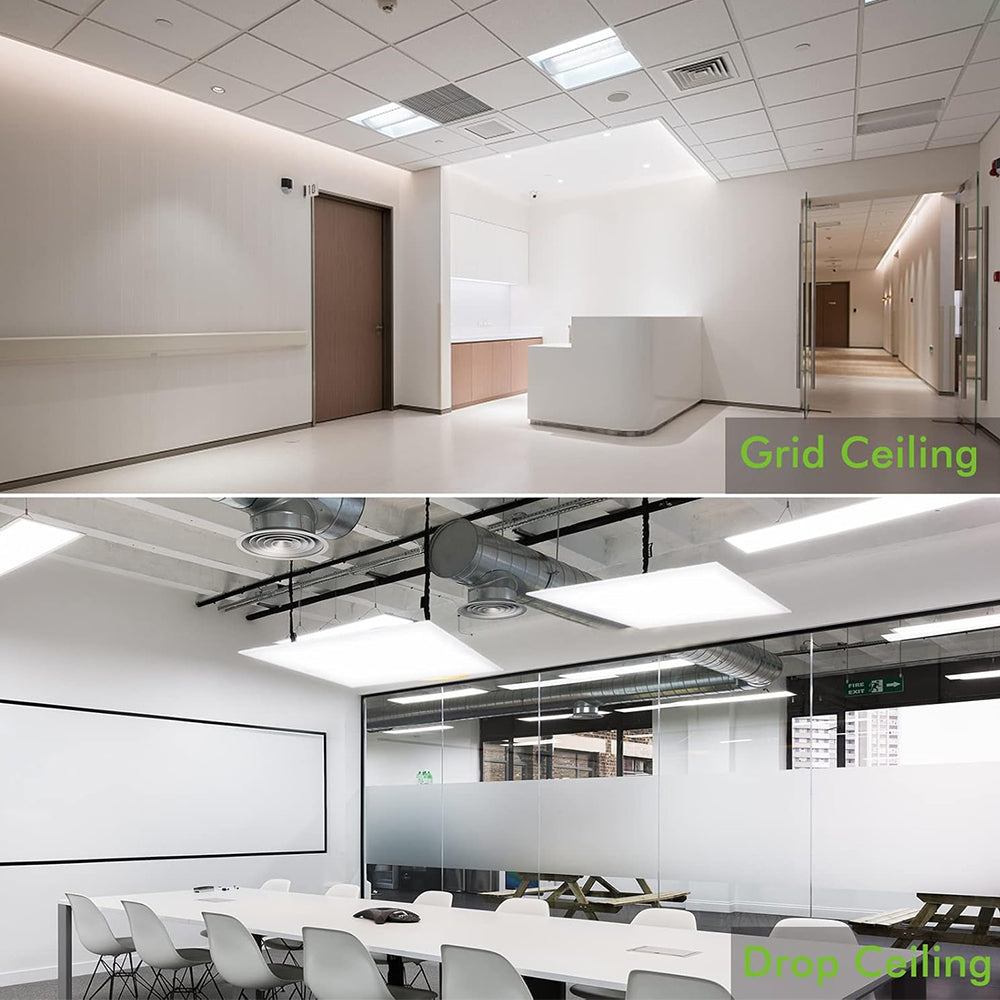 2x2FT LED Troffer Light 20W/25W/30W/35W/40W 3000K/3500K/4000K/5000K/6500K 130LM/W 0-10V Dimmable Recessed Back-Lit Drop Ceiling Light ETL DLC Listed--4 Pack