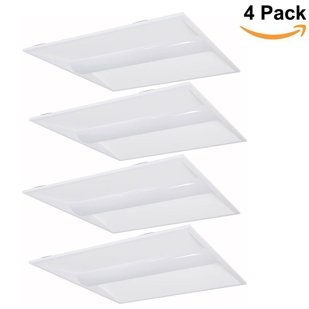 2x2FT LED Troffer Light 20W/25W/30W/35W/40W 3000K/3500K/4000K/5000K/6500K 130LM/W 0-10V Dimmable Recessed Back-Lit Drop Ceiling Light ETL DLC Listed--4 Pack