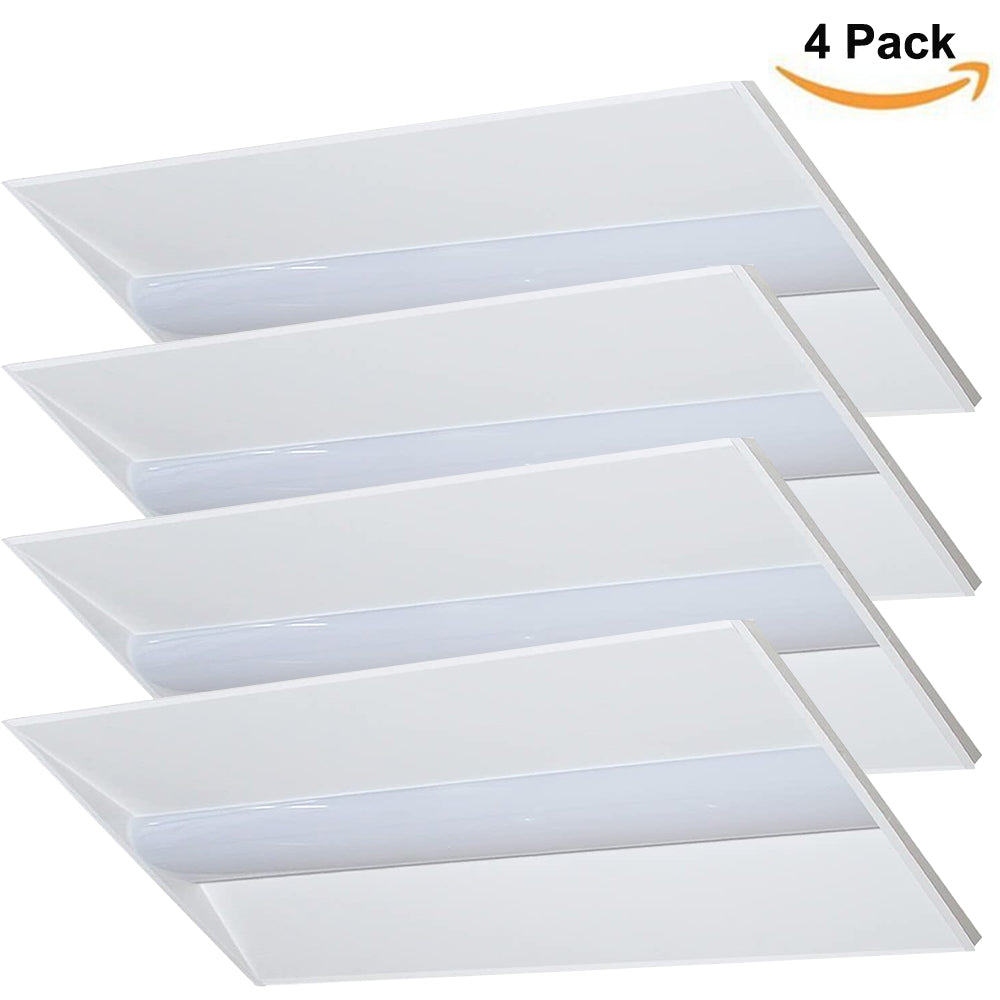 2X4 LED Troffer Center Basket Panel Light 30/40/50/60/72W Tunable 3000K/3500K/4000K/5000K/6500K 130LM/W Dimmable Ceiling Light Fixture ETL DLC Listed--4 Pack