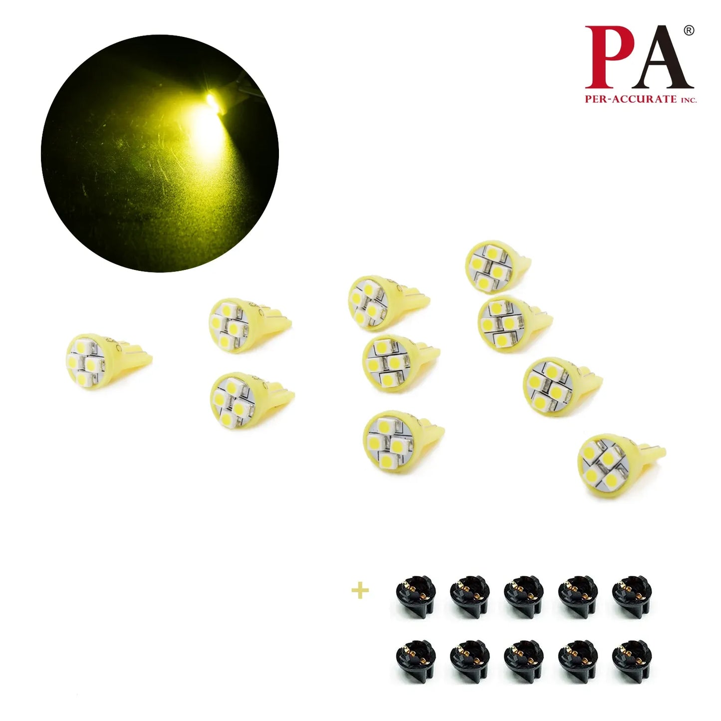 T10 168 194 4SMD 3528 Led instrument Panel Dash Light Bulb 1/2" Twist Lock Socket -12V