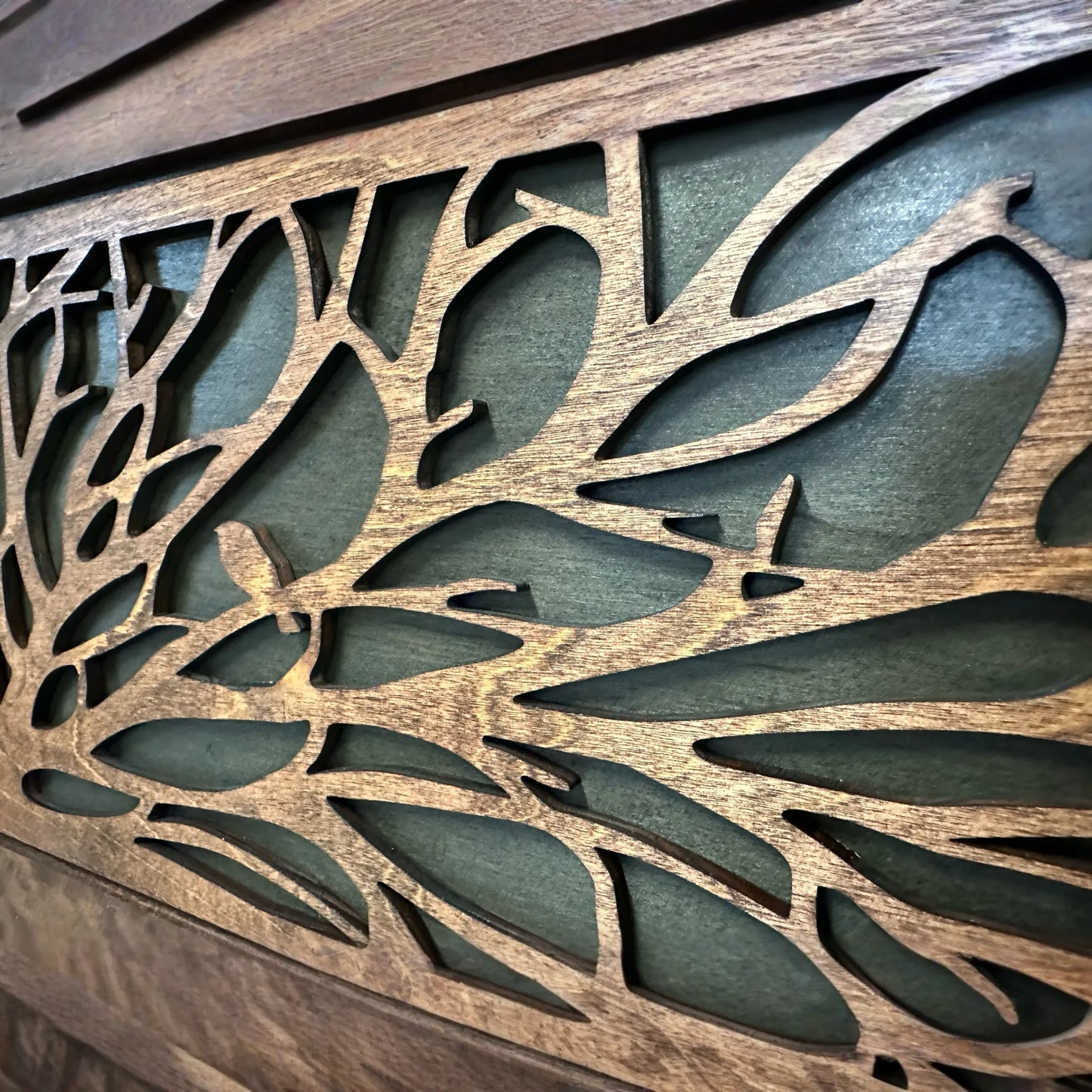 Large Wood Hidden Gun Cabinet Birds In A Tree Wall Decoration - Hidden Gun Safe To Securely Store Your Gun In Plain Sight