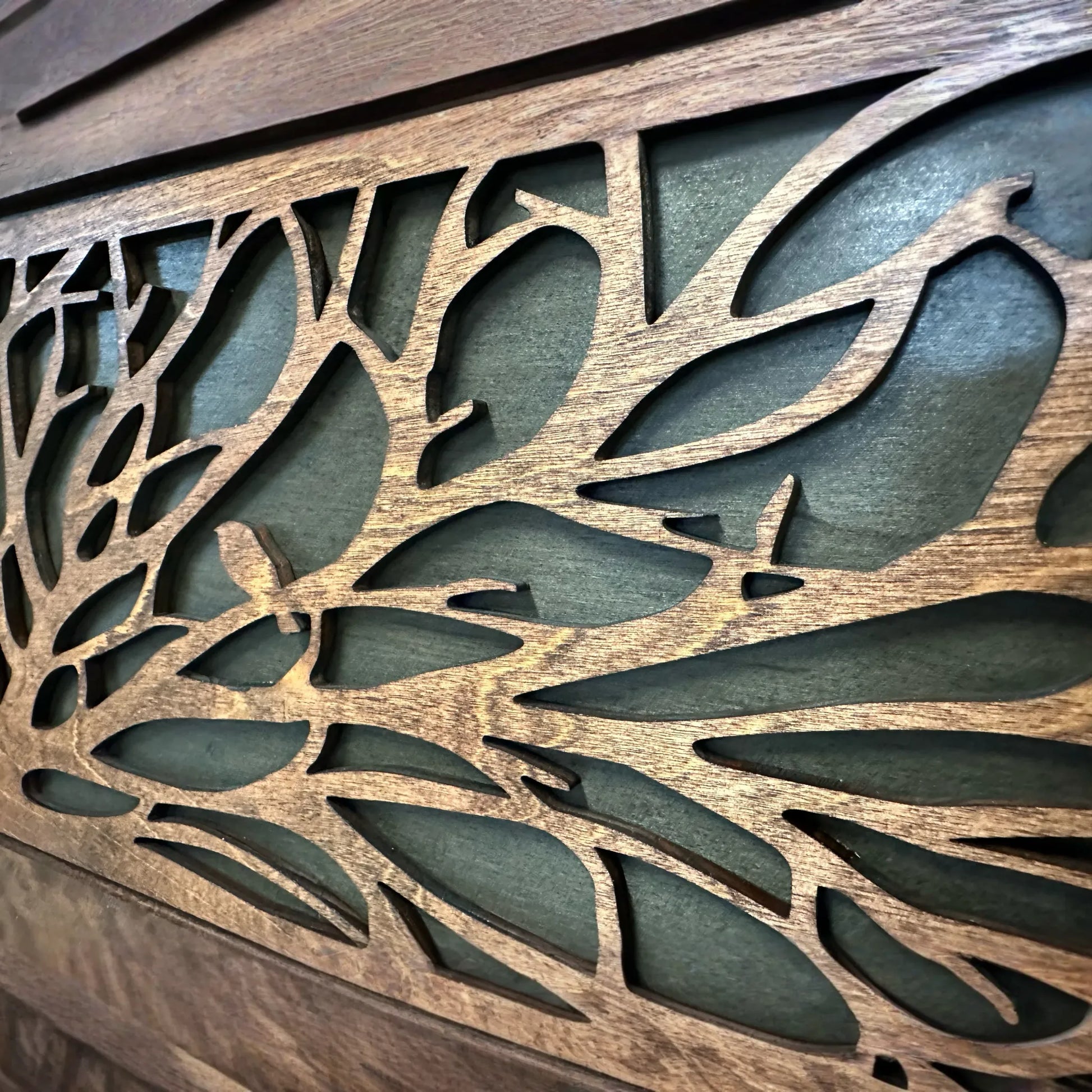 Large Wood Hidden Gun Cabinet Birds In A Tree Wall Decoration - Hidden Gun Safe To Securely Store Your Gun In Plain Sight