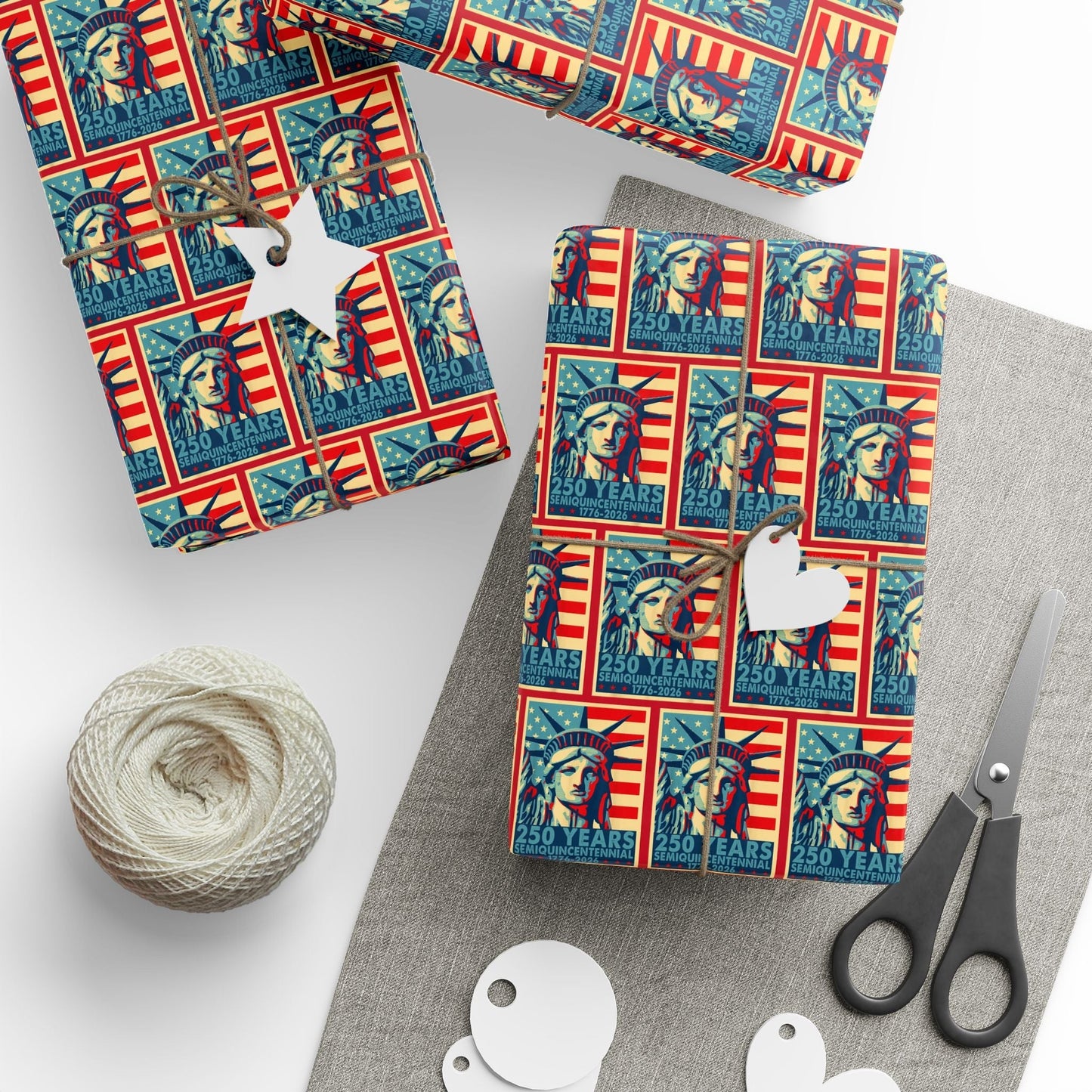 Liberty Semiquicentennial Custom Wrapping Paper Roll – America’s 250th Anniversary