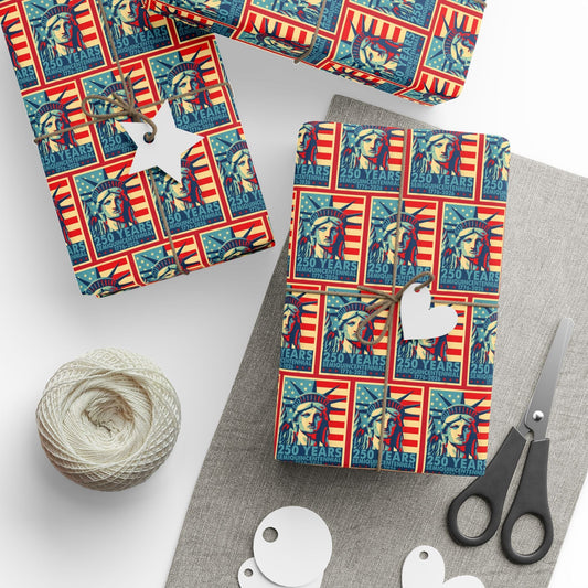 Liberty Semiquicentennial Custom Wrapping Paper Roll – America’s 250th Anniversary