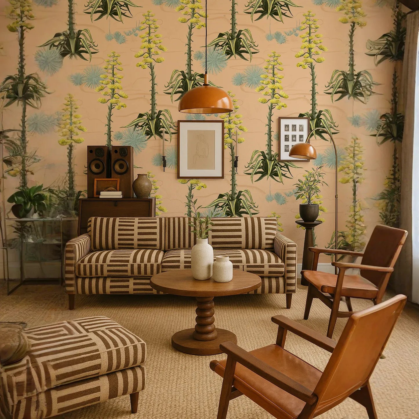 Agave Valley Wallpaper, peach