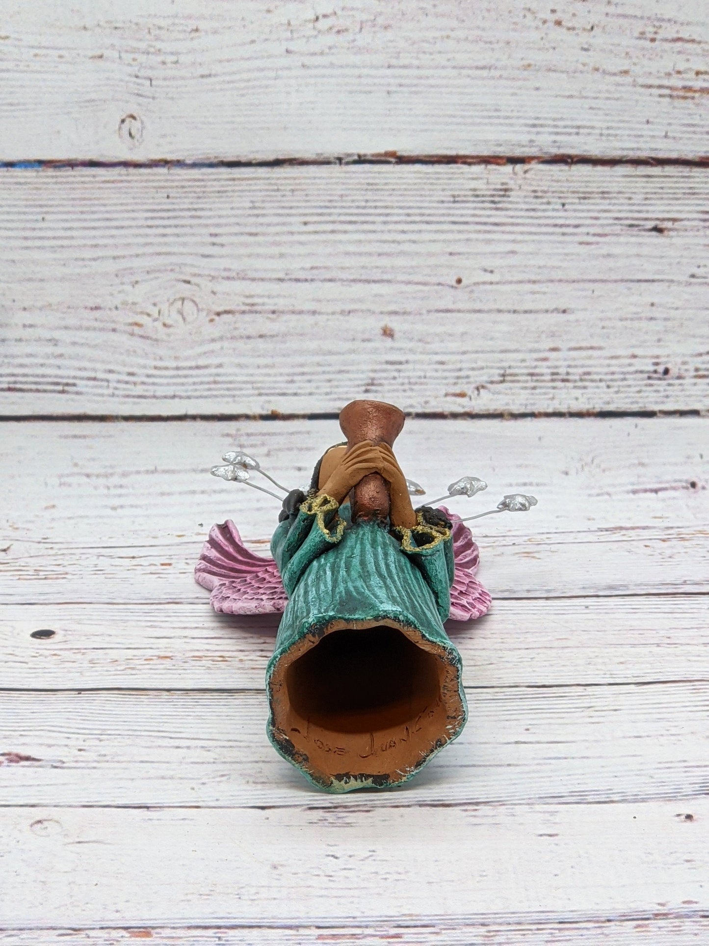 Christmas Decorations, Angel with Saxophone, Christmas Angel Home Decor, Handmade Angel Art from Oaxaca Mexico, Original Sculpture - LUV2BRD - Little Red General Store