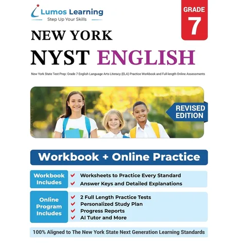 Grade 7 English Language Arts Literacy (ELA) Practice Workbook and Full-length Online Assessments: NYST Study Guide