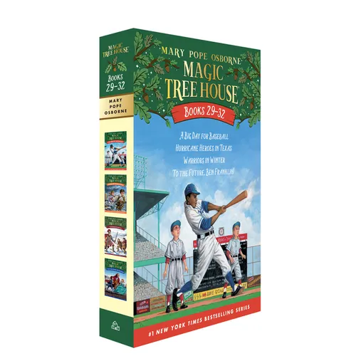 Magic Tree House Books 29-32 Boxed Set: A Big Day for Baseball; Hurricane Heroes in Texas; Warriors in Winter; To the Future, Ben Franklin!