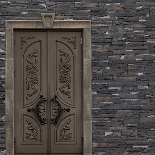 Inka Dark Rundle Black Slate Look Manufactured Stone Handmade Veneer - Livfloors Collection