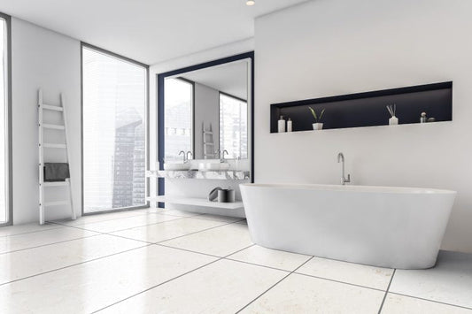 Mayra White Limestone Brushed Floor and Wall Tile 24"x48"x1/2" - Livfloors Collection