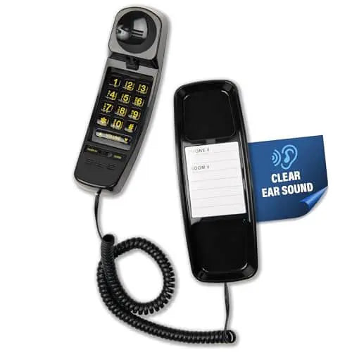 Med-Pat T-4 Trimline Telephone | Corded, Wall Mountable, Hearing Aid Compatible | Senior & Healthcare Phone