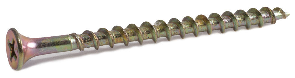 7 x 2 Phillips Bugle Decking Screws Yellow Zinc Plated - Carton (3500)