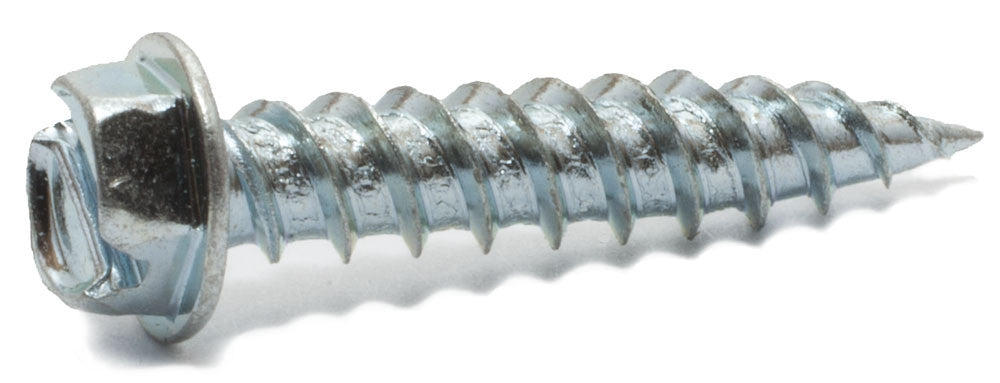 10 x 1 1/2 Slotted Hex Washer Self Piercing Screw Zinc Plated (1/4 drive)