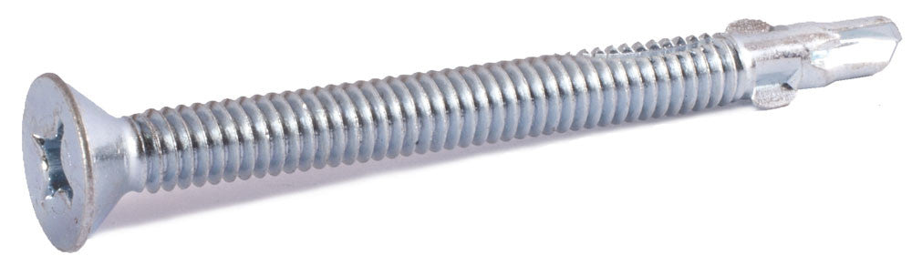1/4-20 x 3 1/4 Phillips Flat Head Reamer with Wings Zinc Plated
