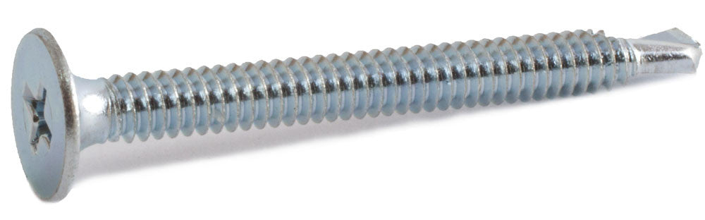 1/4-14 x 1 7/8 Phillips Wafer Self Drilling Screw Zinc Plated (T3)