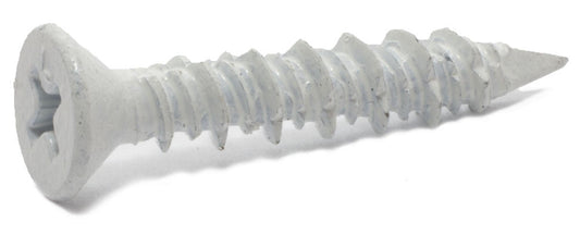3/16 x 1 1/4 Phillips Flat TITEN® Concrete Screw White - Box (100)