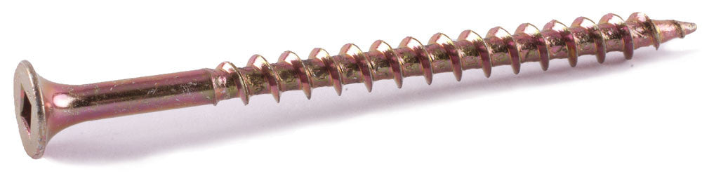 8 x 2 1/2 Square Bugle Decking Screws Yellow Zinc Plated - Carton (2500)