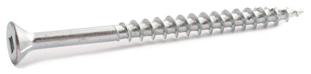 8 x 1 1/4 Square Flat Particle Board Screw w/ Nibs T17 Zinc Plated - Carton (8,000)