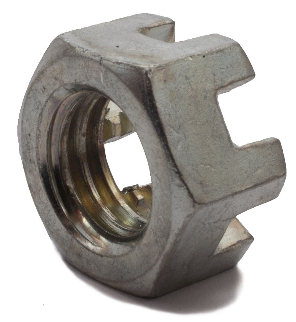 1 1/4-7 Slotted Hex Nut Zinc Plated