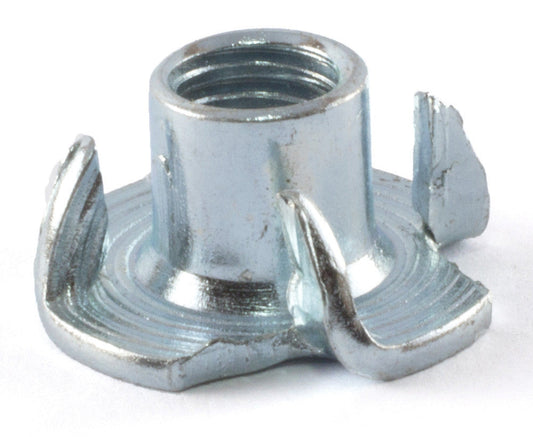 1/4-20 x 7/16 Tee Nut 4 Prong Zinc Plated
