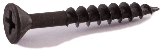 8 x 2 Phillips Flat Particle Board Screw w/ Nibs T17 Black Oxide - Carton (3,500)