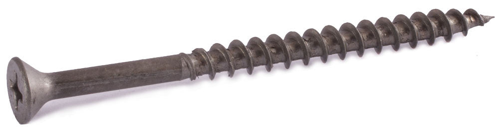 8 x 1 5/8 Phillips Flat Particle Board Screw Plain & Lubed - Carton (5,000)