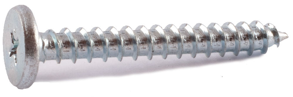 10-12 x 1 Phillips Pancake Panel Clip Screws Zinc Plated - Carton (5000)
