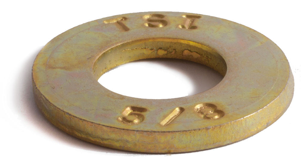 3/8 Grade 8 SAE Flat Washer Yellow Zinc Plated