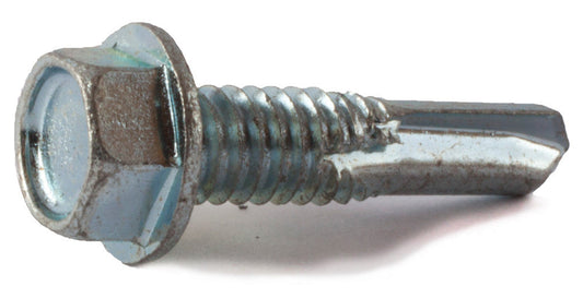 12-24 x 7/8 Hex Washer Head Self Drill Screw - T4 Zinc Plated