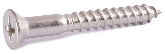 8 x 3/4 Phillips Flat Wood Screw 18-8 SS