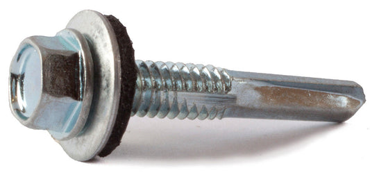 12-24 x 1 1/2 Hex Washer Head Self Drilling Screw TEK 5 w/ Neo Washer Zinc Plated