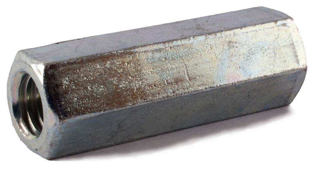 1 1/2-6 x 2 x 4 A563 Grade A Hex Coupling Nut ZInc Plated