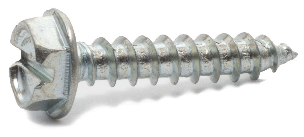 6 x 3/4 Slotted Hex Washer Head Sheet Metal Screw Zinc Plated