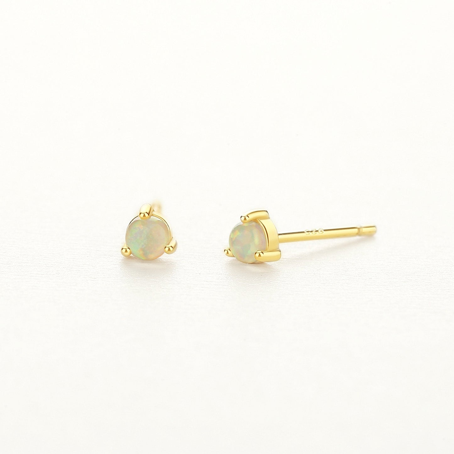 925 Sterling Silver Opal Stud Earrings