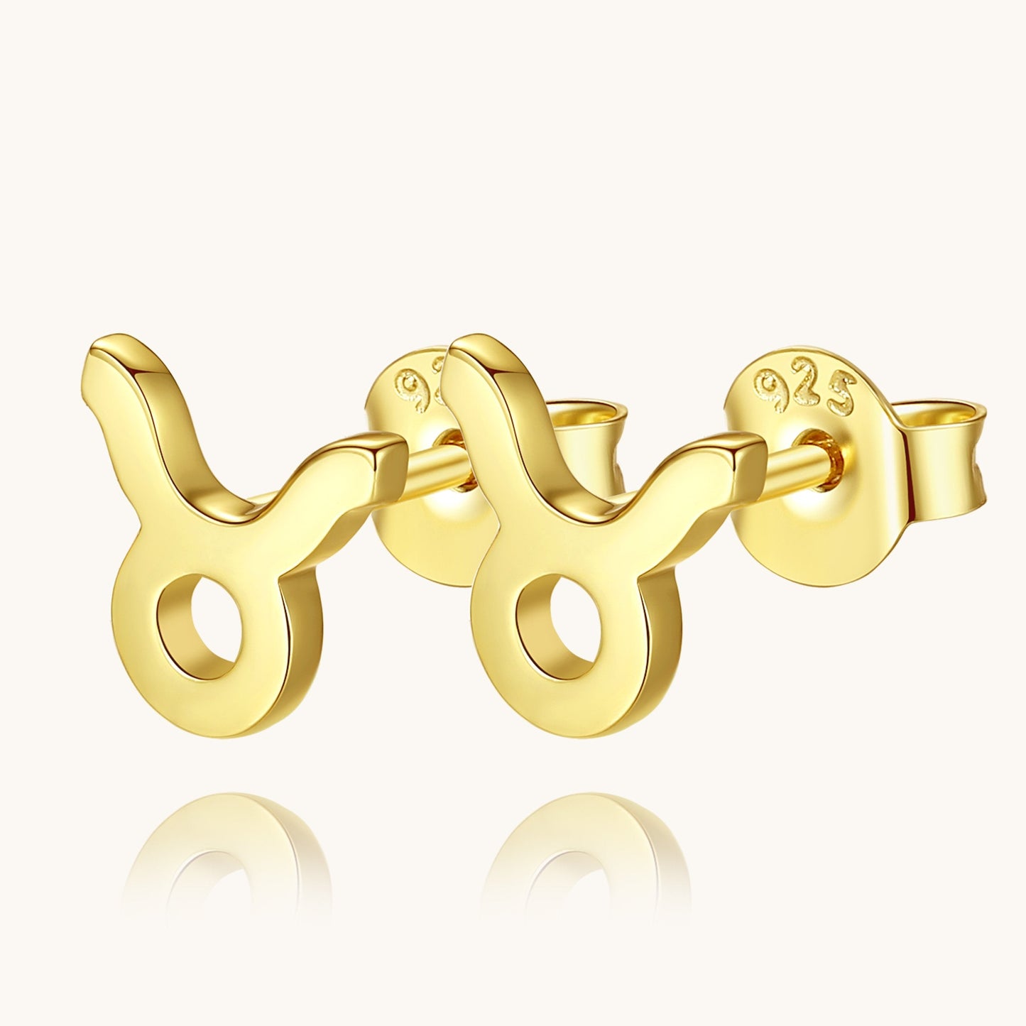 925 Sterling Silver Cubic Zirconia 12 Zodiac Stud Earrings