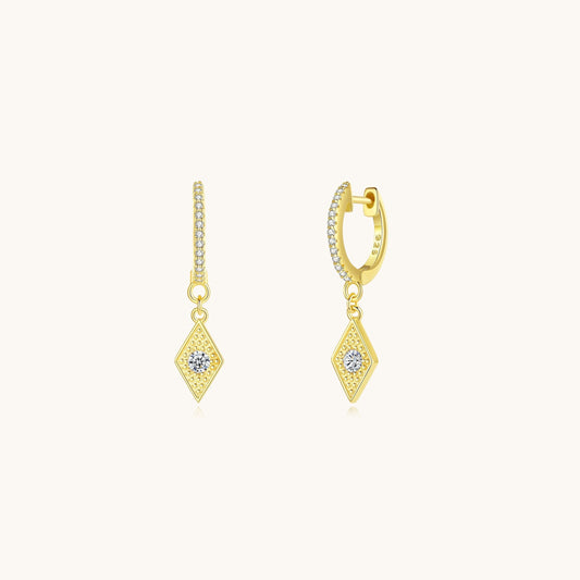 925 Sterling Silver Cubic Zirconia Evil Eye Dangle Drop Earrings