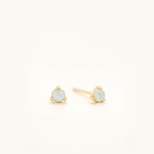 925 Sterling Silver Opal Stud Earrings