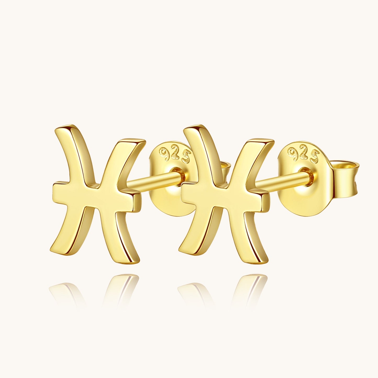 925 Sterling Silver Cubic Zirconia 12 Zodiac Stud Earrings