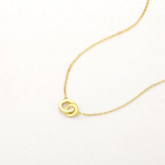 925 Sterling Silver Simple Interlock Necklace