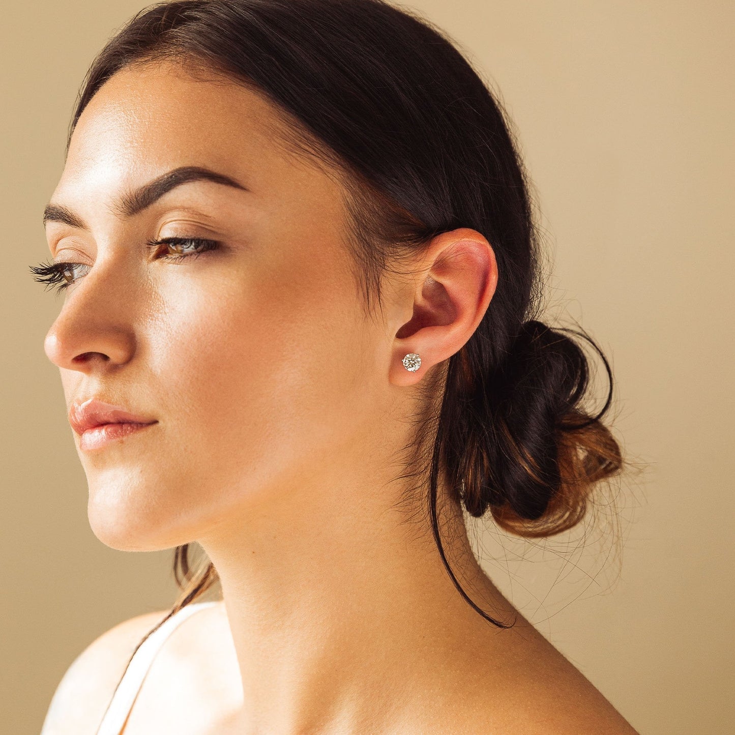 14K Solid Gold GRA-Certified Moissanite Stud Earrings