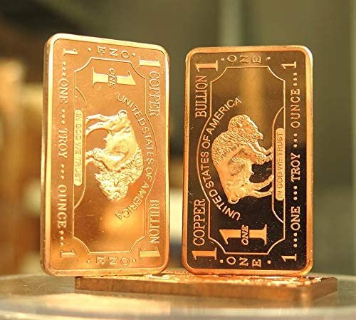1 oz One Troy Ounce USA American Buffalo .999 Fine Copper Bullion Bar Ingot Cu Element CMCMINT