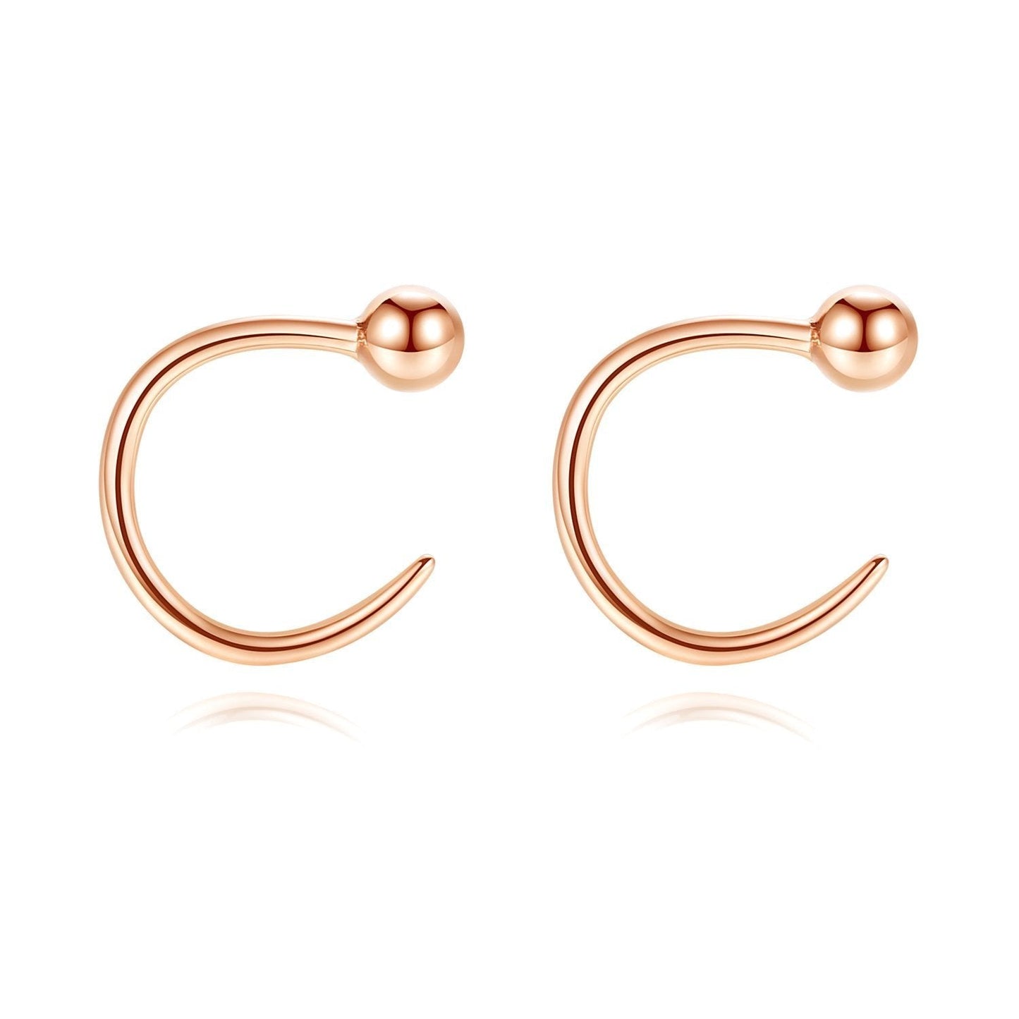 925 Sterling Silver Cubic Zirconia Open Hoop Earrings