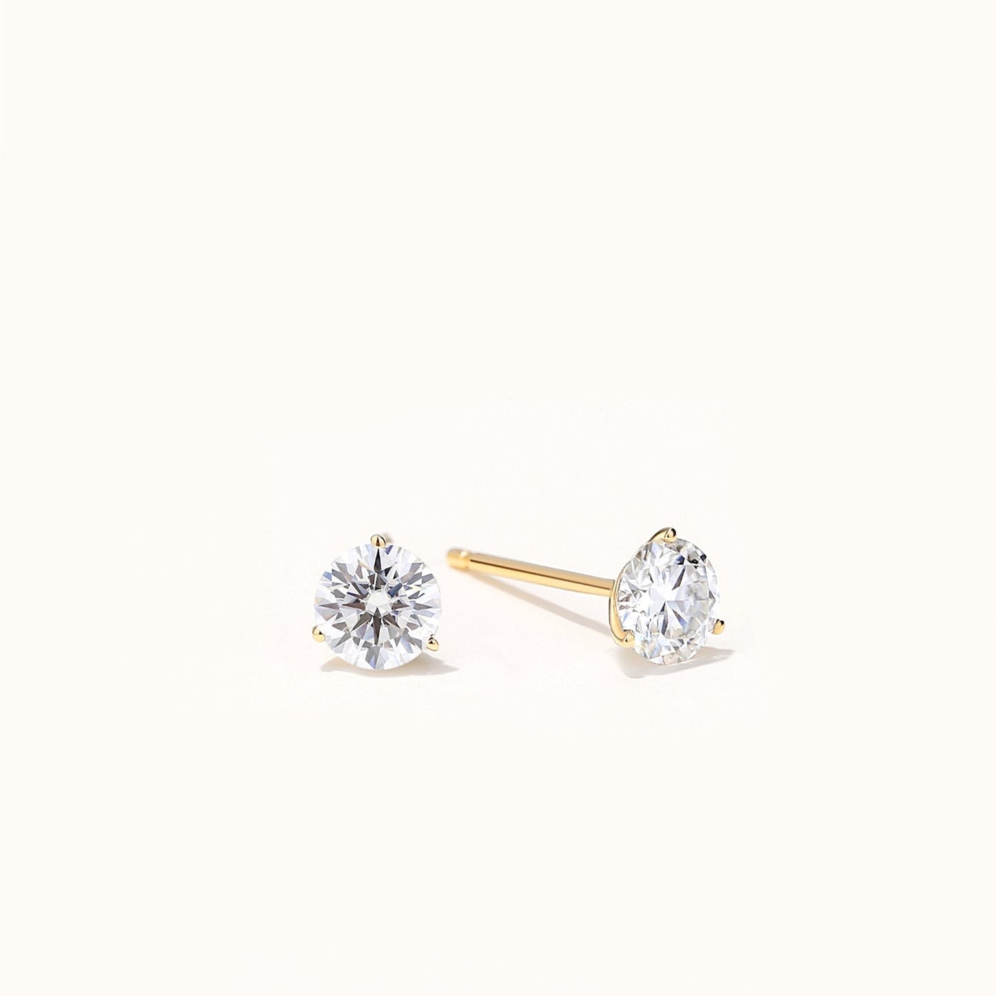14K Solid Gold GRA-Certified Moissanite Stud Earrings
