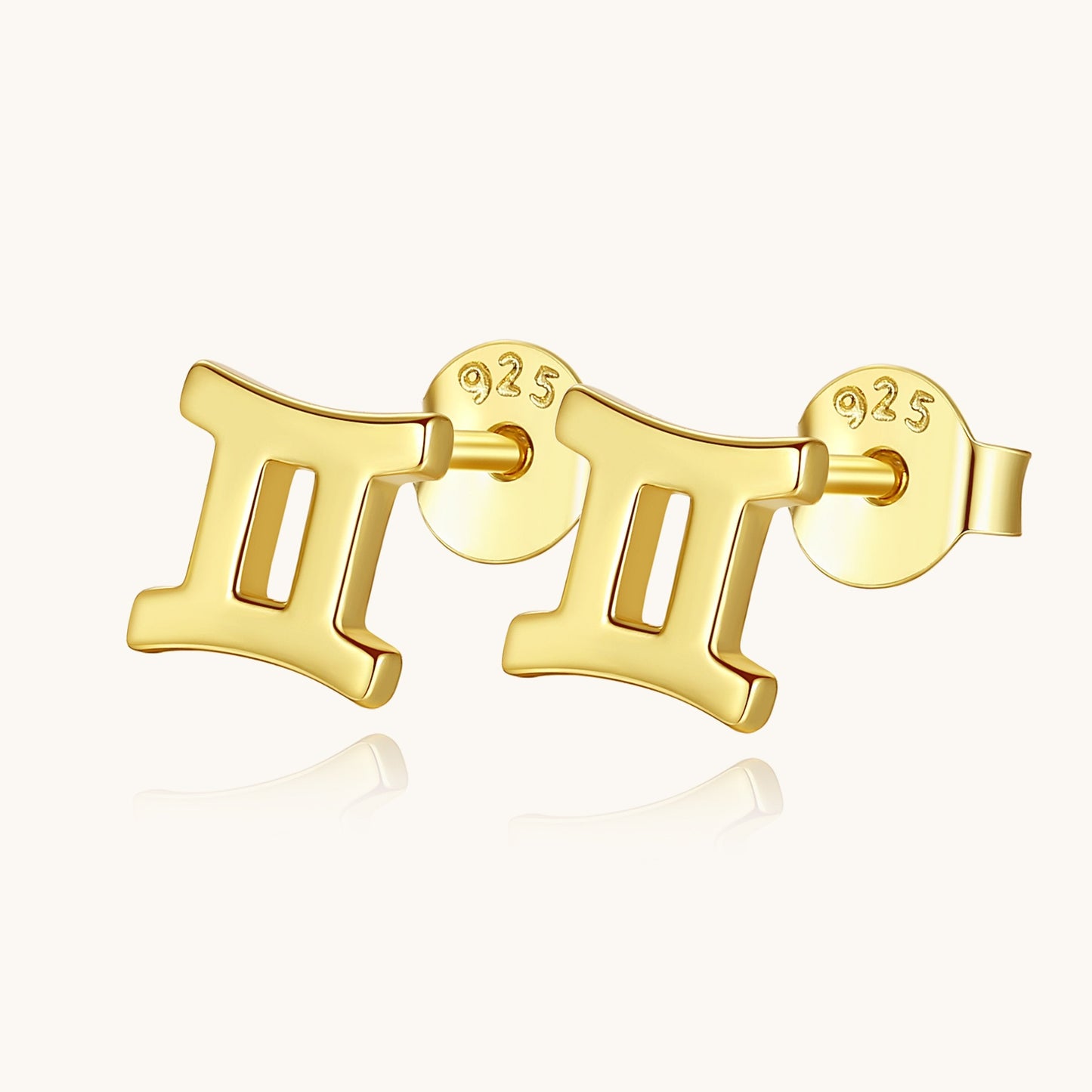 925 Sterling Silver Cubic Zirconia 12 Zodiac Stud Earrings