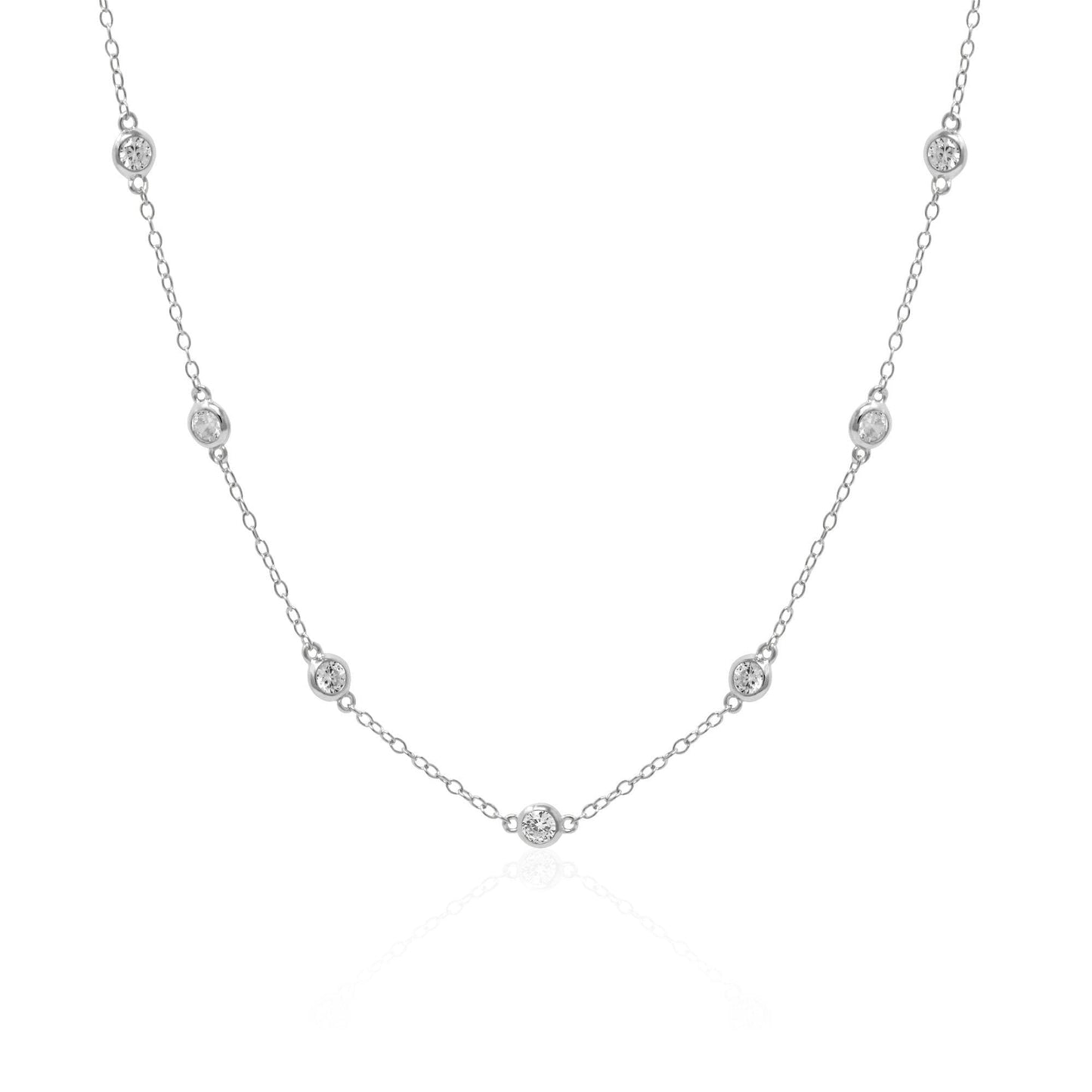 925 Sterling Silver Station Necklace