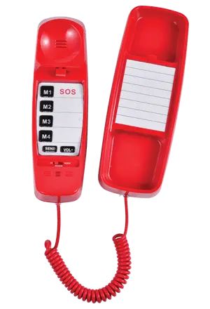 FIRST M by TAFEA Emergency Phone | One-Button 911 Dialer, Programmable M2–M4, Hands-Free Listening, Loud Ringer – Ideal for Homes, Gyms, Hospitals, Hotels & Public Spaces