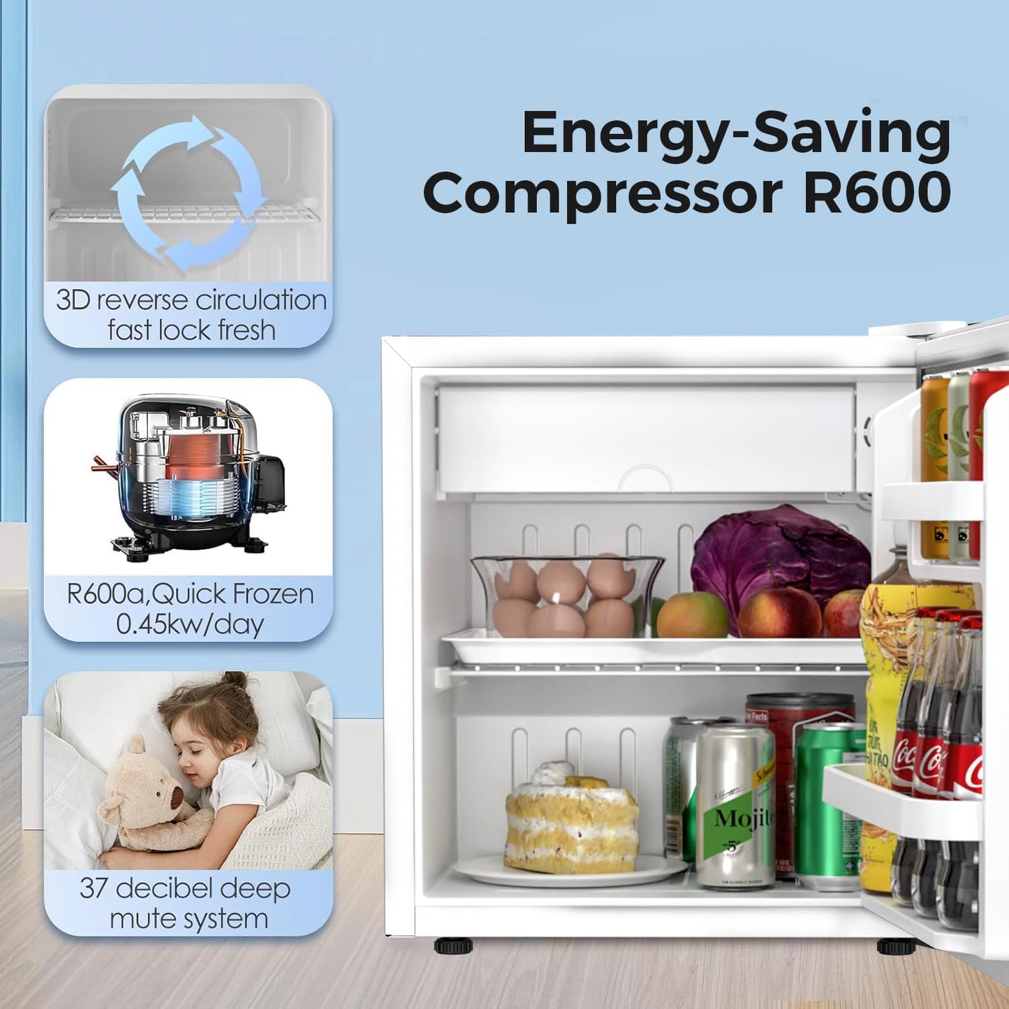 1.6\2.6\3.2 cu. ft Mini Fridge with Freezer