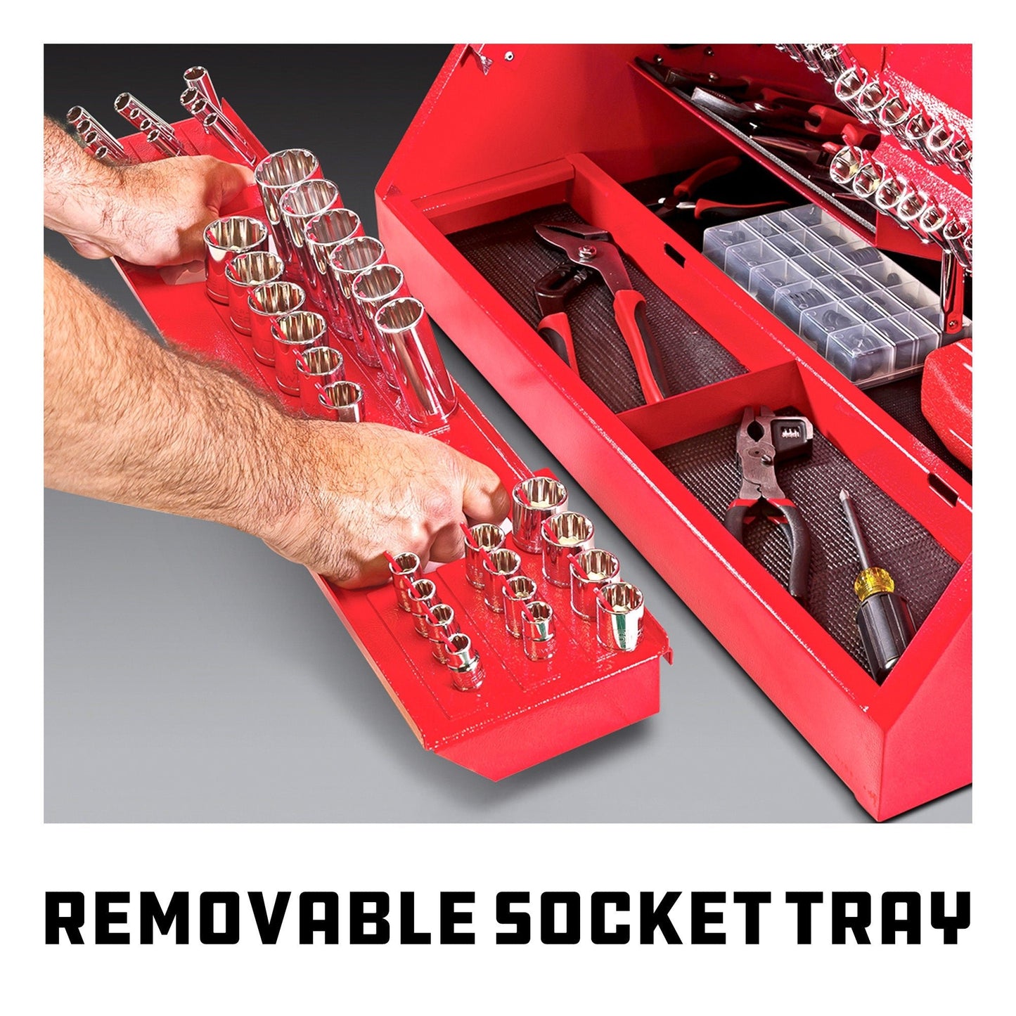 26 in. Rapid Box Portable Slant Front Toolbox - Red - motleyindustries - Little Red General Store